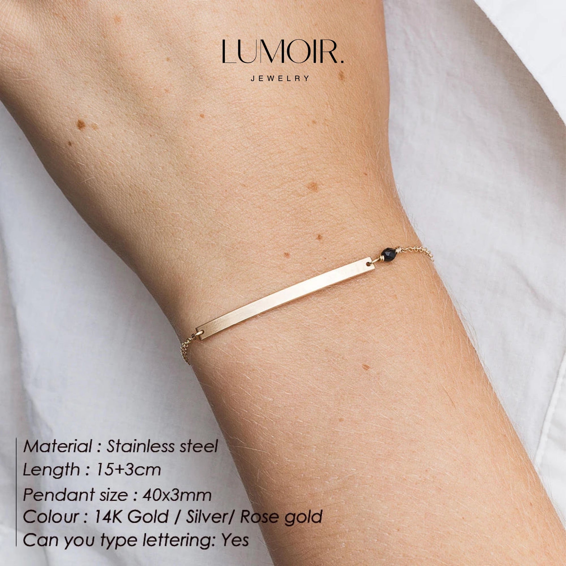 Personalized stainless steel bracelet Lea