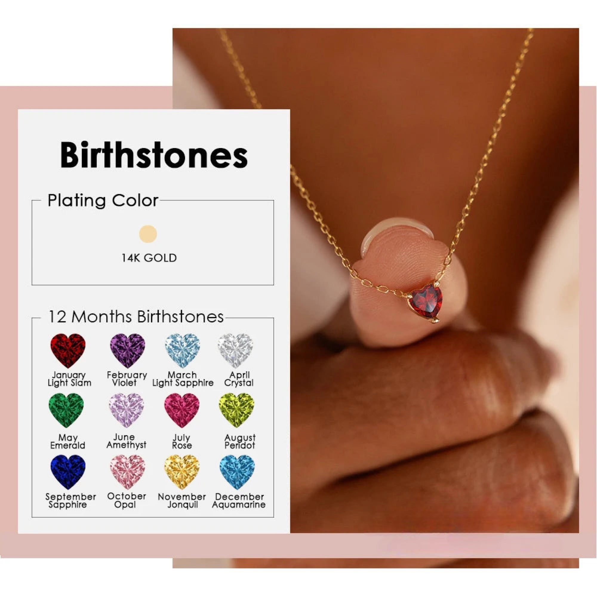 Selena birthstone necklace