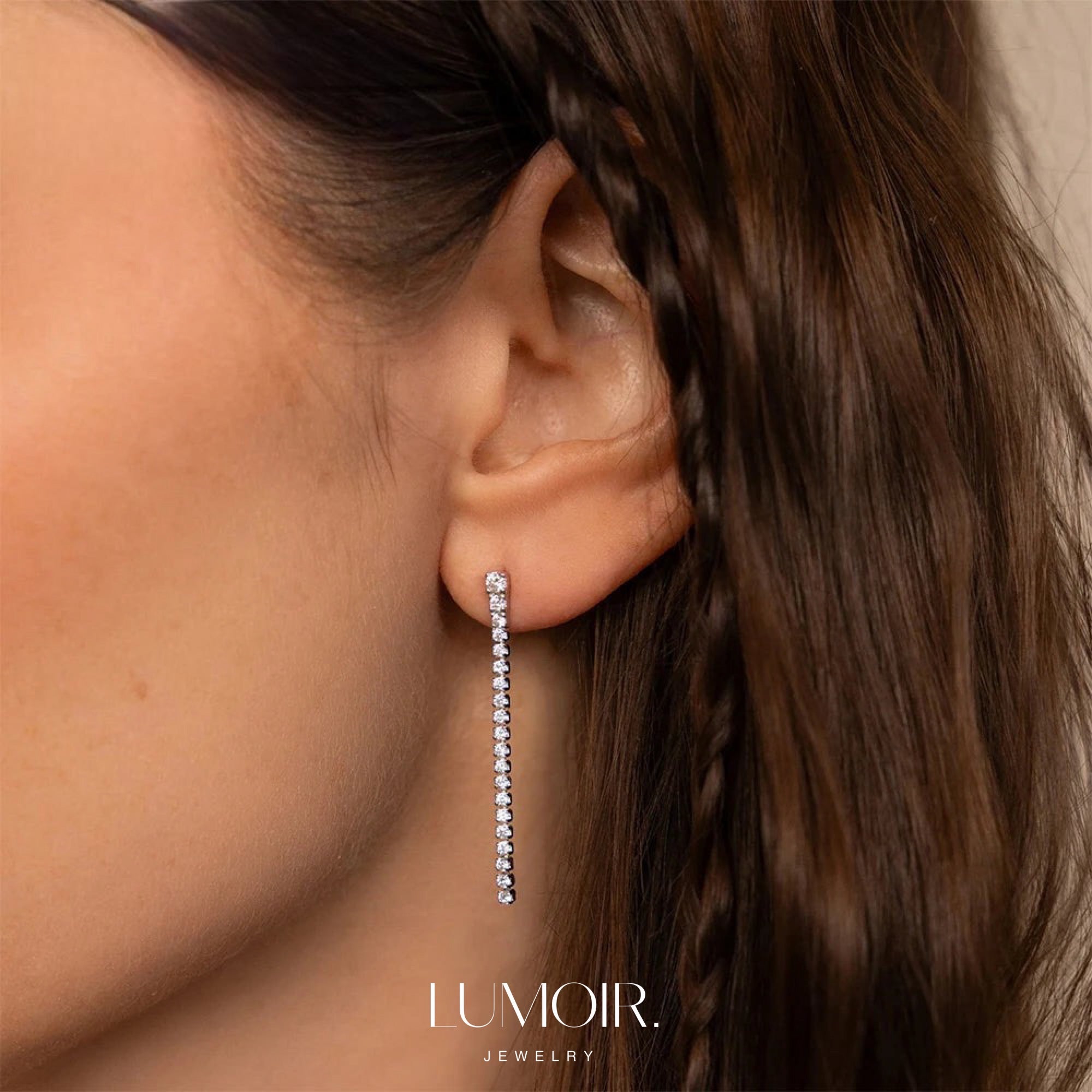 Stainless steel and glass earrings Lia