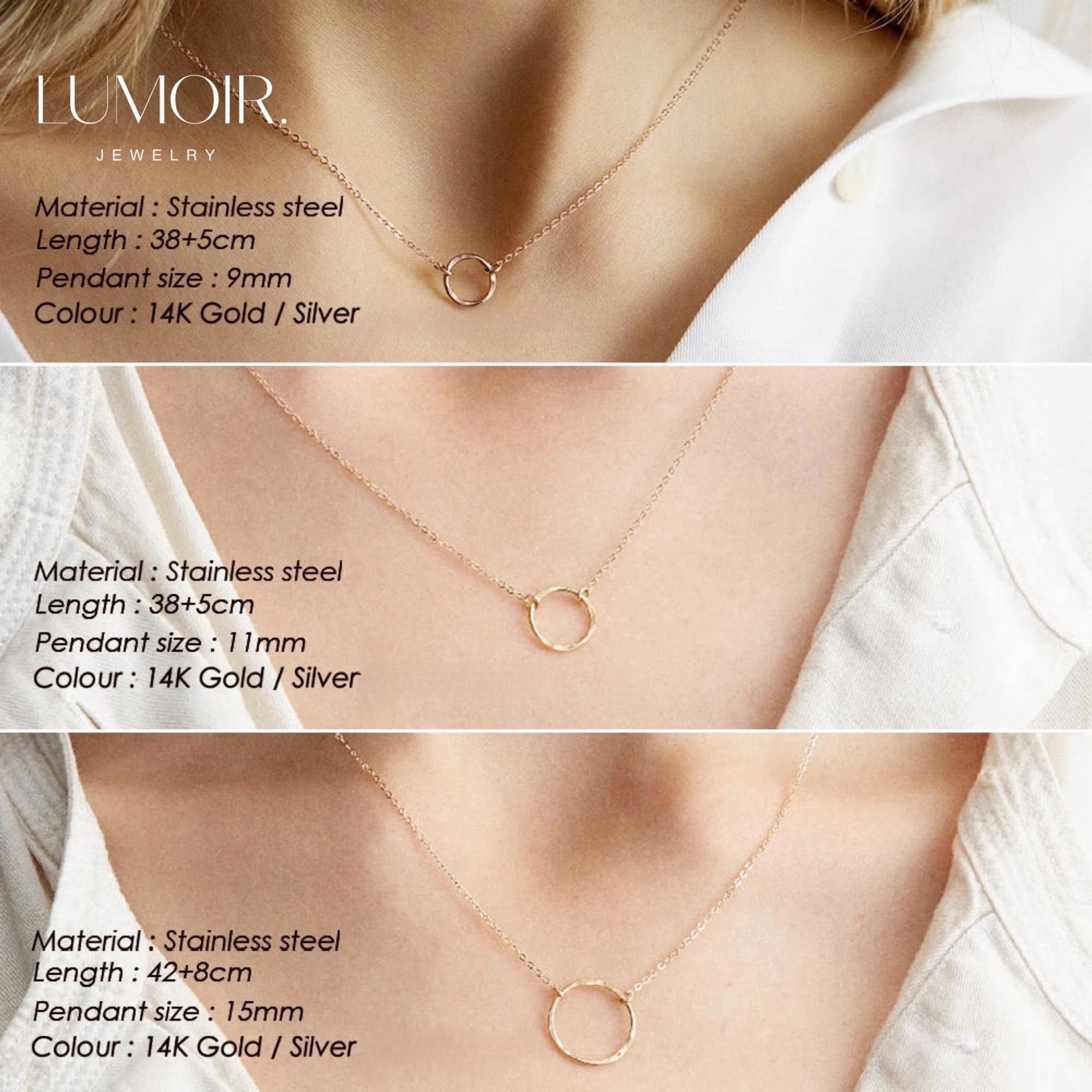 Stainless steel necklace Cécile