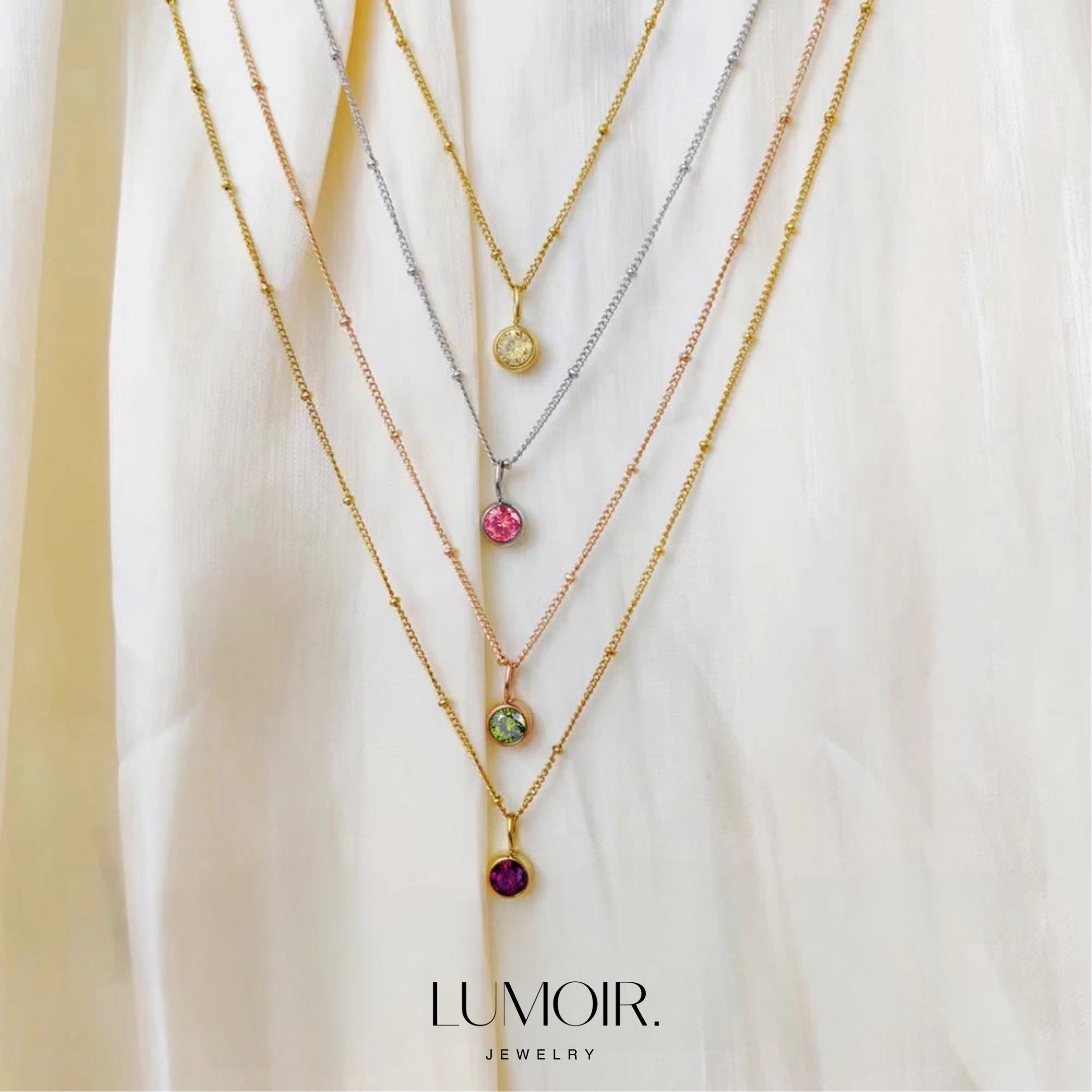 Manja birthstone necklace