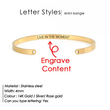 Personalisierter Edelstahl Armreif Dawn