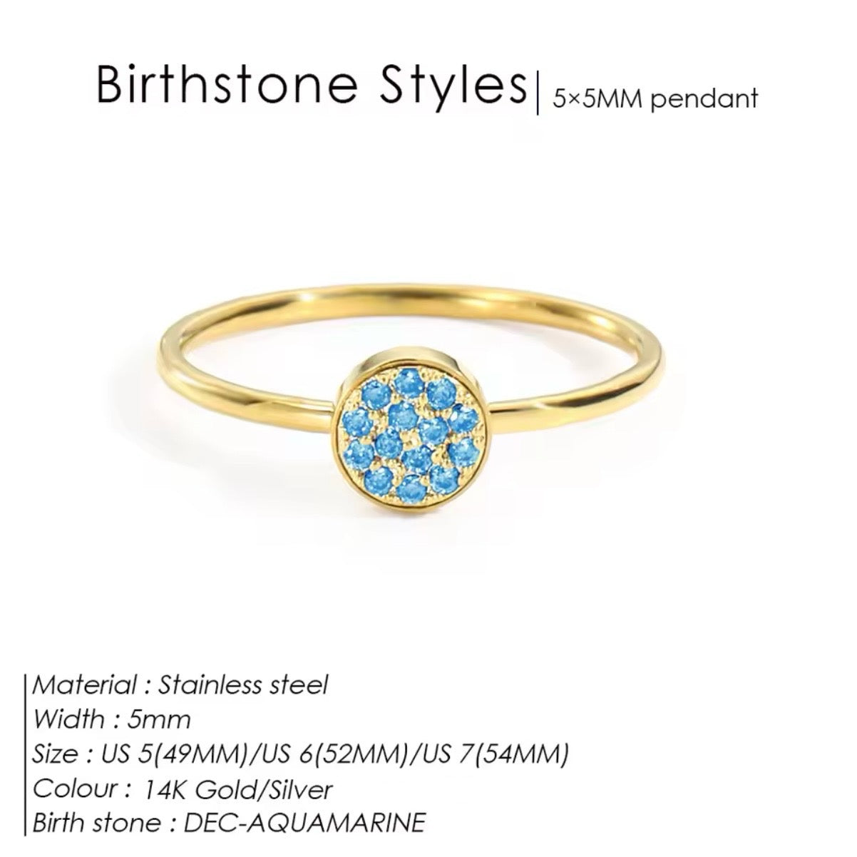 Bague pierre de naissance Daniela