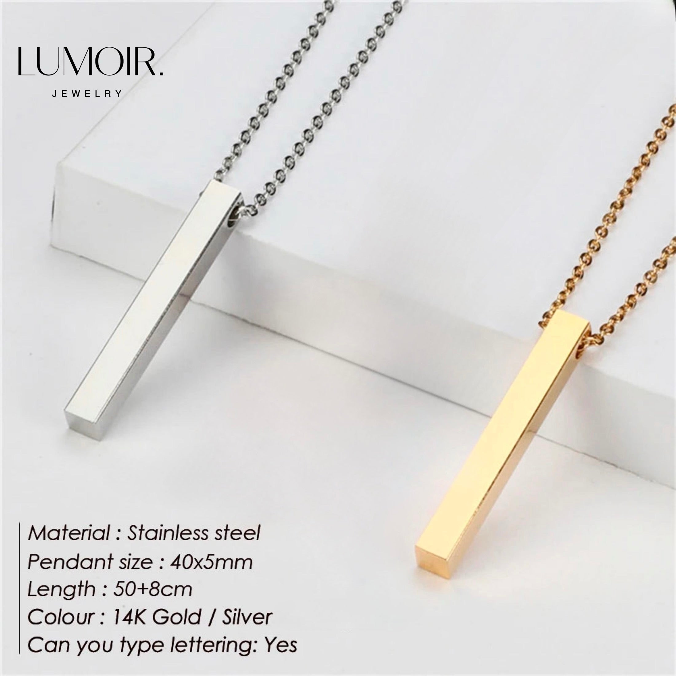 Collier personnalisé en acier inoxydable Yuna