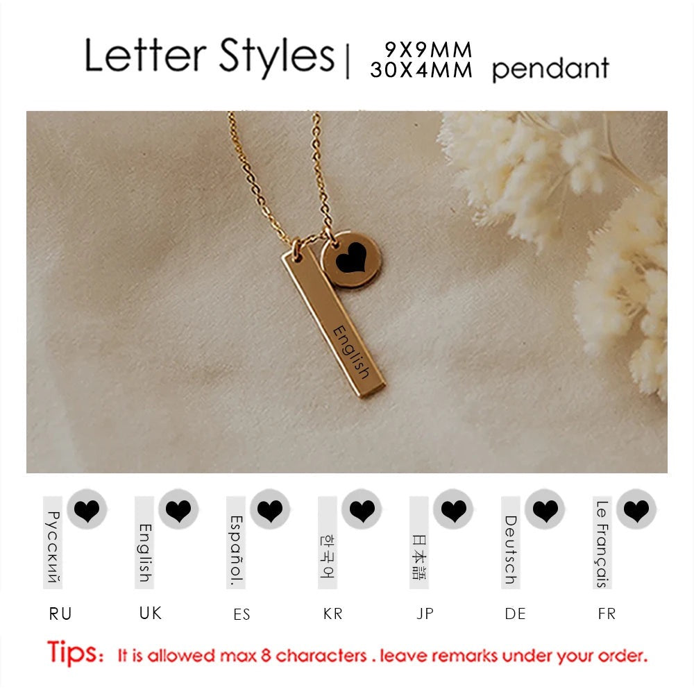 Collier personnalisé en acier inoxydable Nora