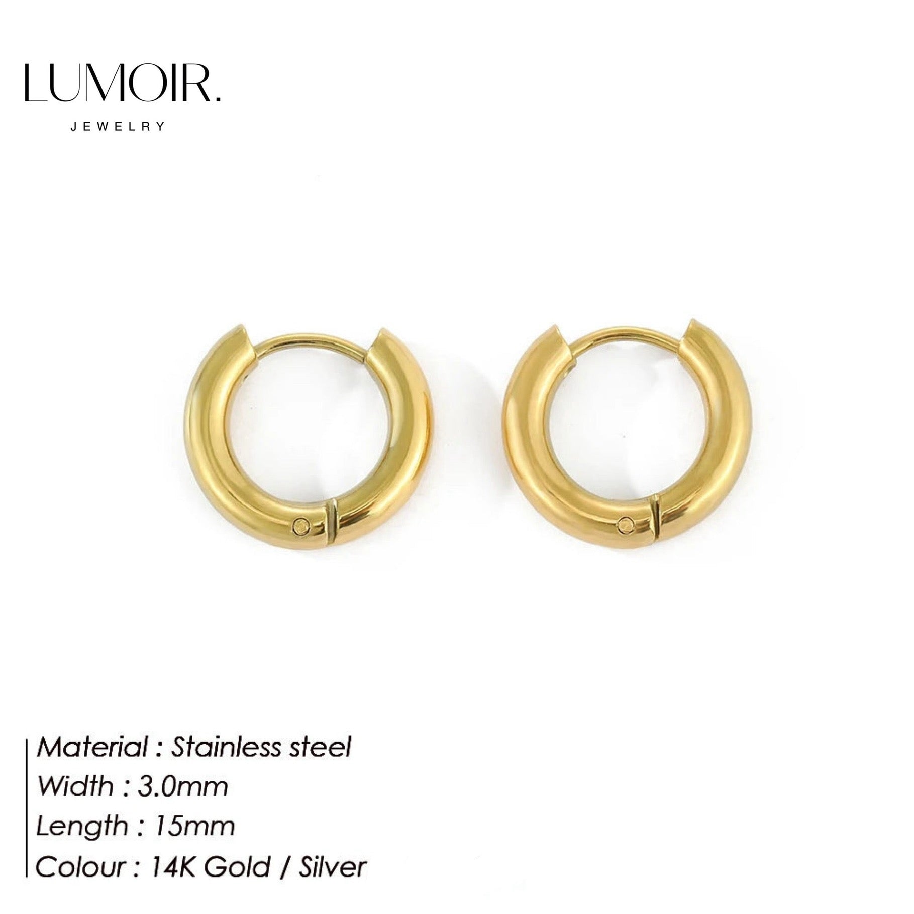 Boucles d'oreilles en acier inoxydable Lucie