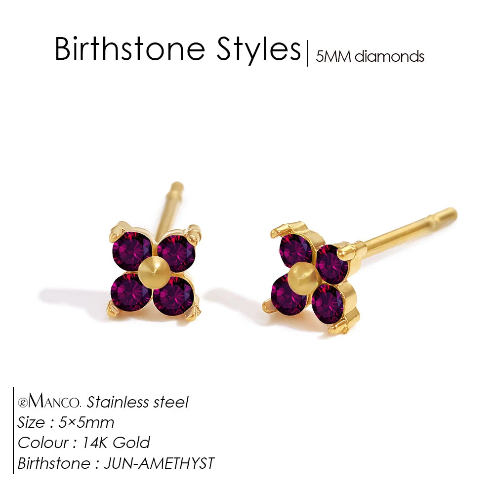 Boucles d'oreilles pierre de naissance Rania