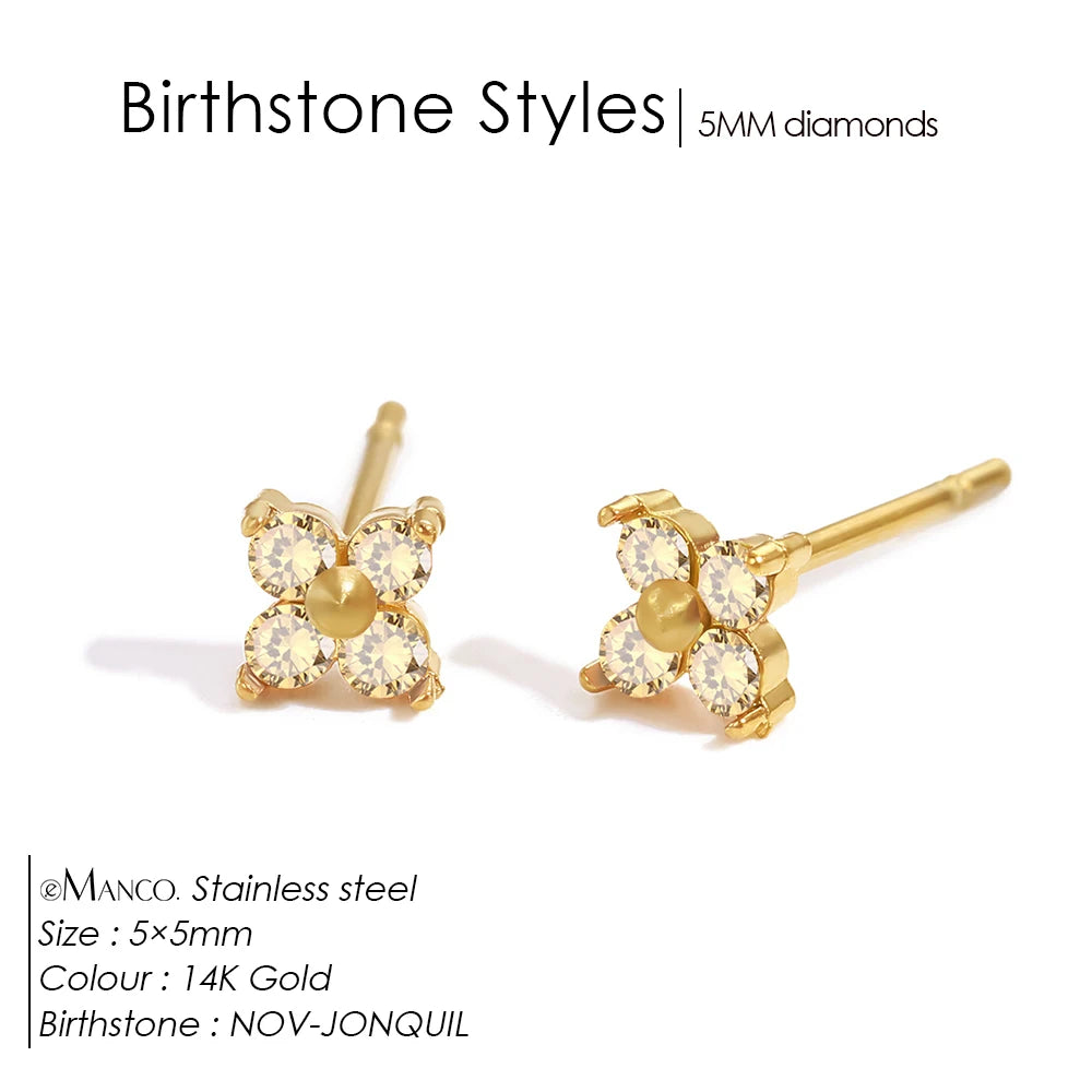 Boucles d'oreilles pierre de naissance Rania