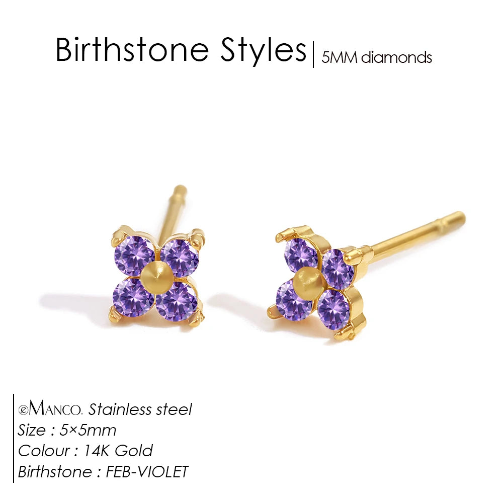 Boucles d'oreilles pierre de naissance Rania