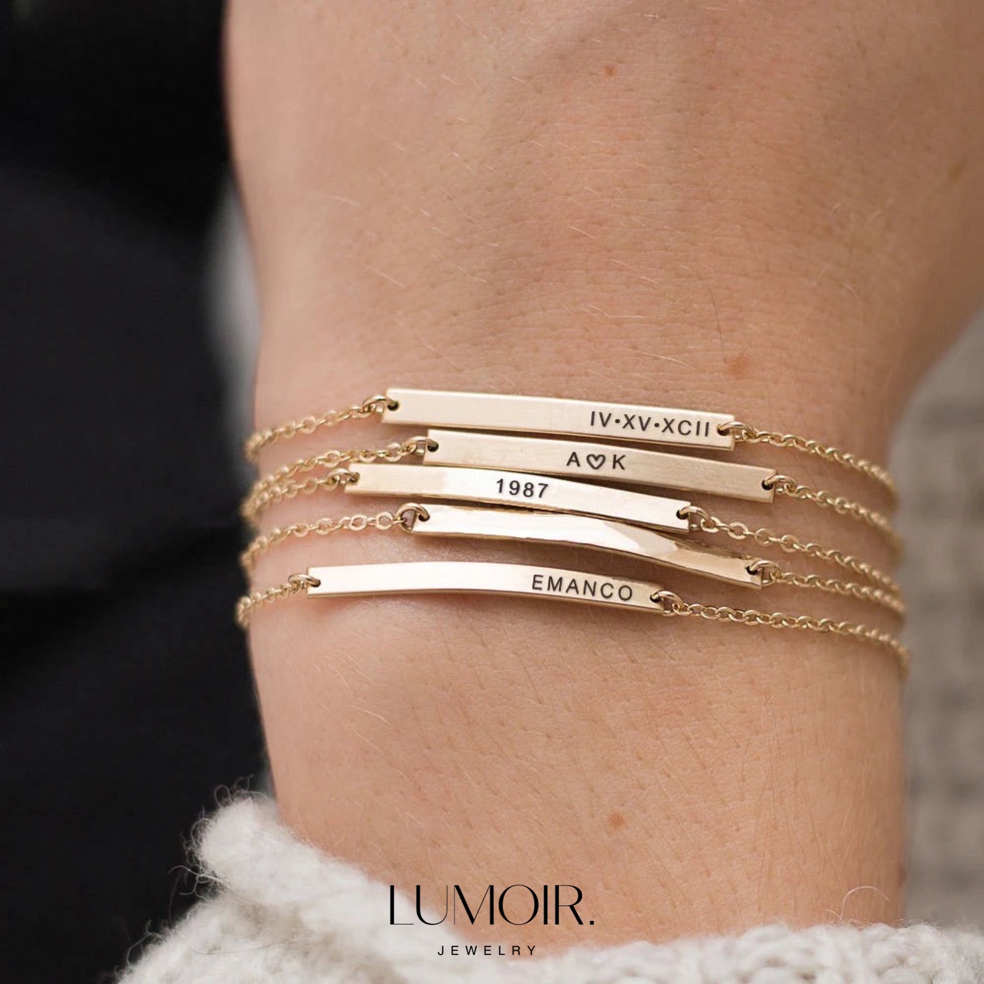Bracciale personalizzato in acciaio inossidabile Lea